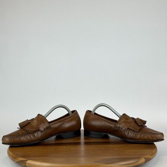 Mens Johnston &‎ Murphy Brown Leather Kilt Tassel Loafers Shoes Size 9 M GUC main image 7